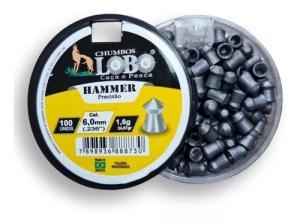 Chumbinho para espingarda de pressão Lobo 6,0mm com 100 unidades